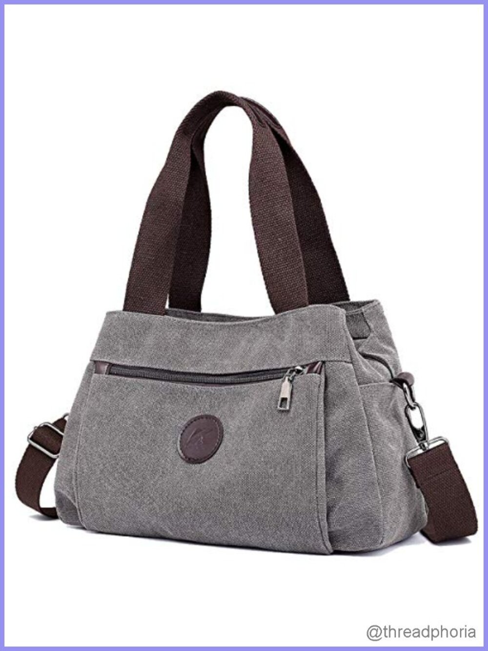 Canvas Hobo Crossbody Bag Multi Compartment Shoulder Purse
